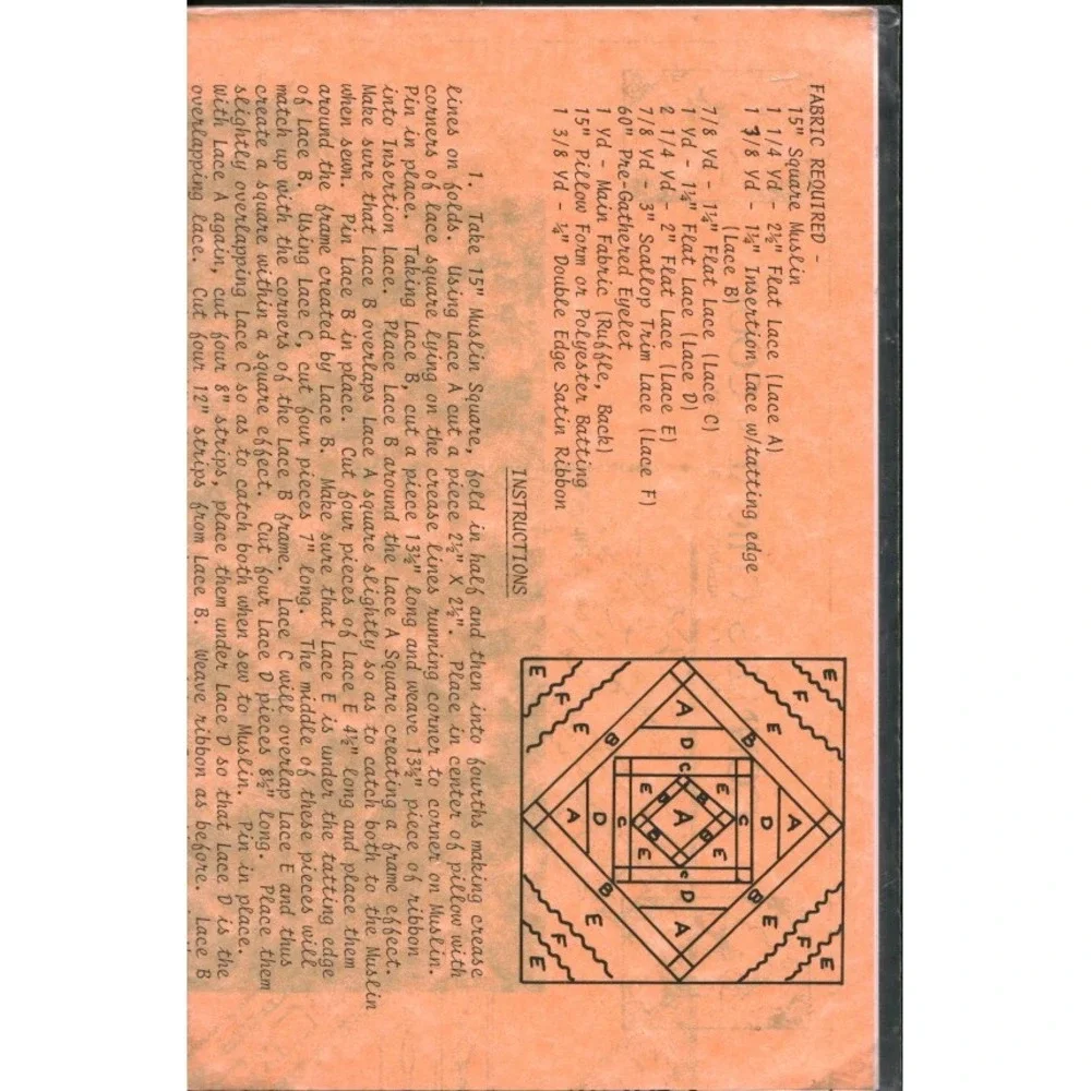 Vintage 1978 Connies Chicken Coup Lace Pillow Sewing Pattern CCP-127 Cottagecore